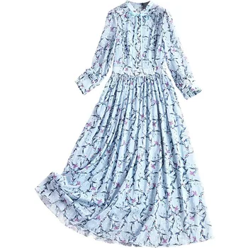 2020 The New Spring Women Blue Flower Dress Nine Points Sleeve Fashion Elegant Ladies Party Casual Korean Chiffon Maxi Clothes
2020 The New Spring Women Blue Flower Dress Nine Points Sleeve Fashion Elegant Ladies Party Casual Korean Chiffon Maxi Clothes