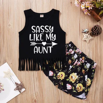 Malapina 2020 Child Girl Clothes Set Kids Round Neck Suspender Tassel Top Shorts Outfits Summer 2Pcs Set Casual Costume 1-6 year 
Malapina 2020 Child Girl Clothes Set Kids Round Neck Suspender Tassel Top Shorts Outfits Summer 2Pcs Set Casual Costume 1-6 year