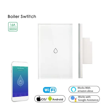 Smart Wifi Water Heater Boiler Switch 16A 3000W Glass Panel High-Power Timmer Mobile APP Voice Control with Alexa Google Home
Smart Wifi Water Heater Boiler Switch 16A 3000W Glass Panel High-Power Timmer Mobile APP Voice Control with Alexa Google Home