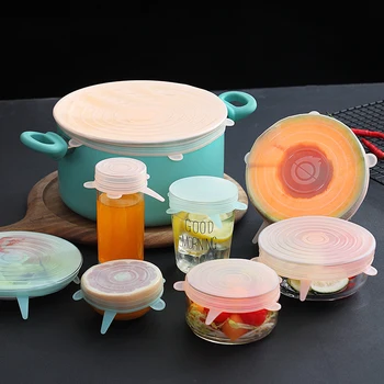 6pcs Reusable Silicon Stretch Lids Universal Lid Silicone Food Wrap Bowl Pot Lid Silicone Cover Pan Cooking Kitchen Stoppers
6pcs Reusable Silicon Stretch Lids Universal Lid Silicone Food Wrap Bowl Pot Lid Silicone Cover Pan Cooking Kitchen Stoppers