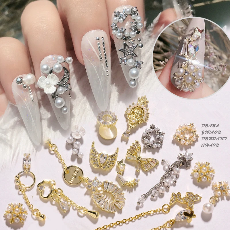 10pcs Luxury Zircon 3D Nail Art Decorations Shiny Diamond Crystal Charm Alloy Pearl Pendant Jewelry Manicure Design Accessories
10pcs Luxury Zircon 3D Nail Art Decorations Shiny Diamond Crystal Charm Alloy Pearl Pendant Jewelry Manicure Design Accessories