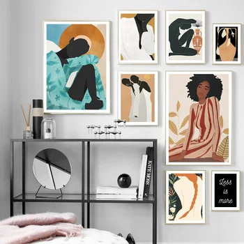 Vintage Abstract Girl Figure Plant Leaves Wall Art Canvas Painting Nordic Posters And Prints Wall Pictures For Living Room Decor 
Vintage Abstract Girl Figure Plant Leaves Wall Art Canvas Painting Nordic Posters And Prints Wall Pictures For Living Room Decor