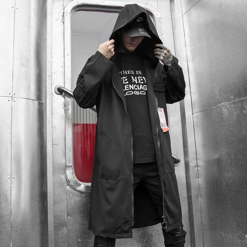 MenLong Shawl Hooded Trench Jacket Autumn Male Streetwear Hip Hop Punk Cardigan Coat Ribbon Windbreaker Outerwear Stage Clothes
MenLong Shawl Hooded Trench Jacket Autumn Male Streetwear Hip Hop Punk Cardigan Coat Ribbon Windbreaker Outerwear Stage Clothes