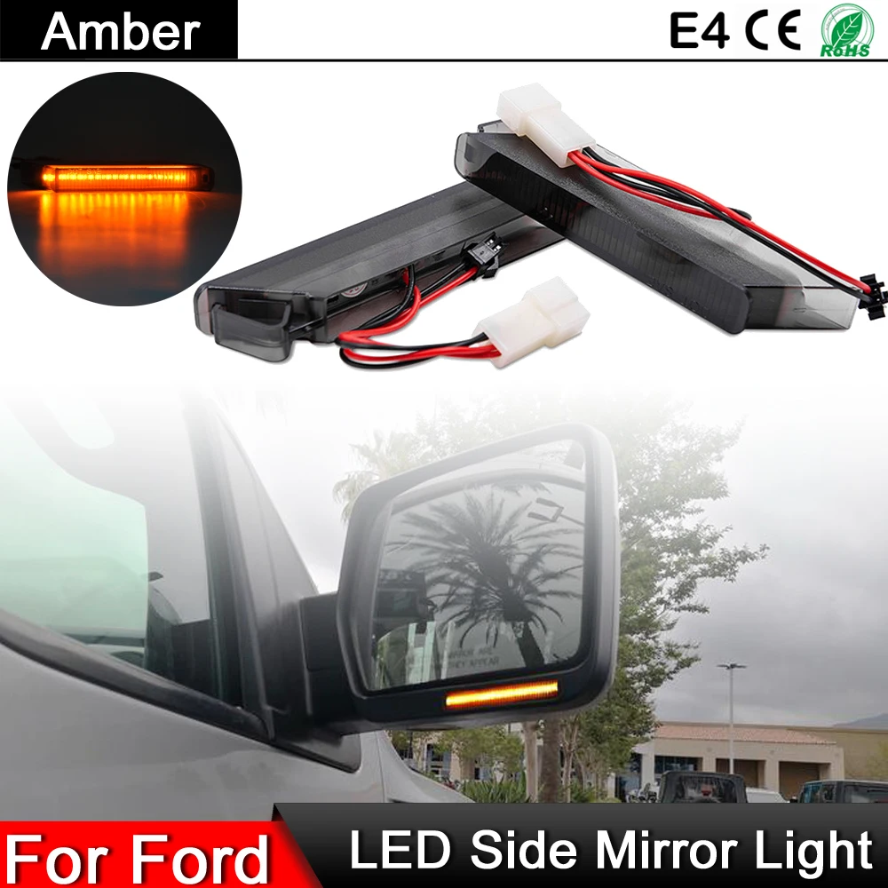 

1 Pair For Ford F150 2004-2014 For Lincoln Mark LT 2006-2008 LED Side Rearview Mirror Light Amber Turn Signal Indicator Lamp