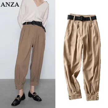 Za 1:1 Women Pants with Free Belt Solid Elegant Loose Harem Khaki Long Trouseres
Za 1:1 Women Pants with Free Belt Solid Elegant Loose Harem Khaki Long Trouseres