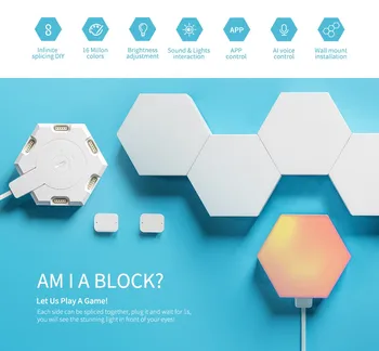 New Quantum Lamp DIY LED Night Light Creative Geometry Assembly Smart APP Control Google Home Amazon Alexa Lamp Lifesmart
New Quantum Lamp DIY LED Night Light Creative Geometry Assembly Smart APP Control Google Home Amazon Alexa Lamp Lifesmart