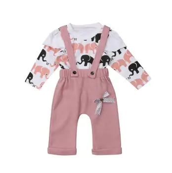 Fashion Kids Baby Girls Autumn Sets clothes set cotton long sleeve Top + Bib Pants 2PC outfits
Fashion Kids Baby Girls Autumn Sets clothes set cotton long sleeve Top + Bib Pants 2PC outfits