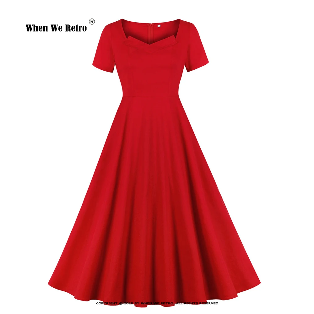 Solid Color Short Sleeve Red Maxi Long Dress VD1926 Cotton 50s 60s Midi Length Women Retro Vintage Dress 2021 Robes
Solid Color Short Sleeve Red Maxi Long Dress VD1926 Cotton 50s 60s Midi Length Women Retro Vintage Dress 2021 Robes