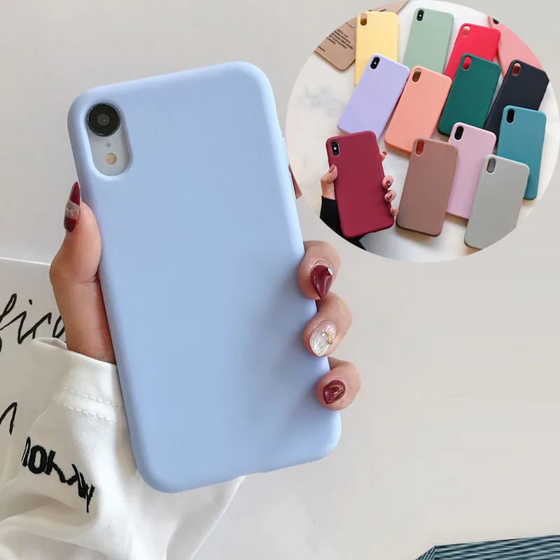 Роскошный мягкий силиконовый чехол для iPhone 11 Pro XS Max XR X 7 8 Plus 7Plus 6 S Матовый ярких