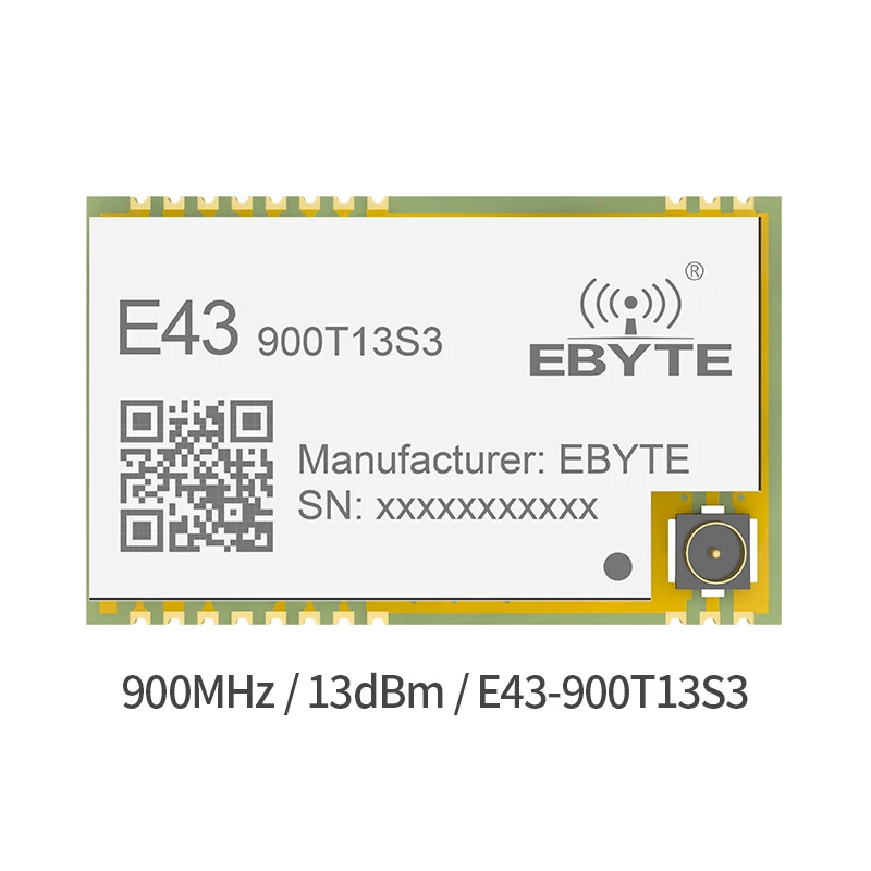 UART 868MHz 915MHz ISM Band 13dBm Long Range Module E43-900T13S3 Wireless Transceiver Transmitter Receiver Antenna IPEX SMD
UART 868MHz 915MHz ISM Band 13dBm Long Range Module E43-900T13S3 Wireless Transceiver Transmitter Receiver Antenna IPEX SMD