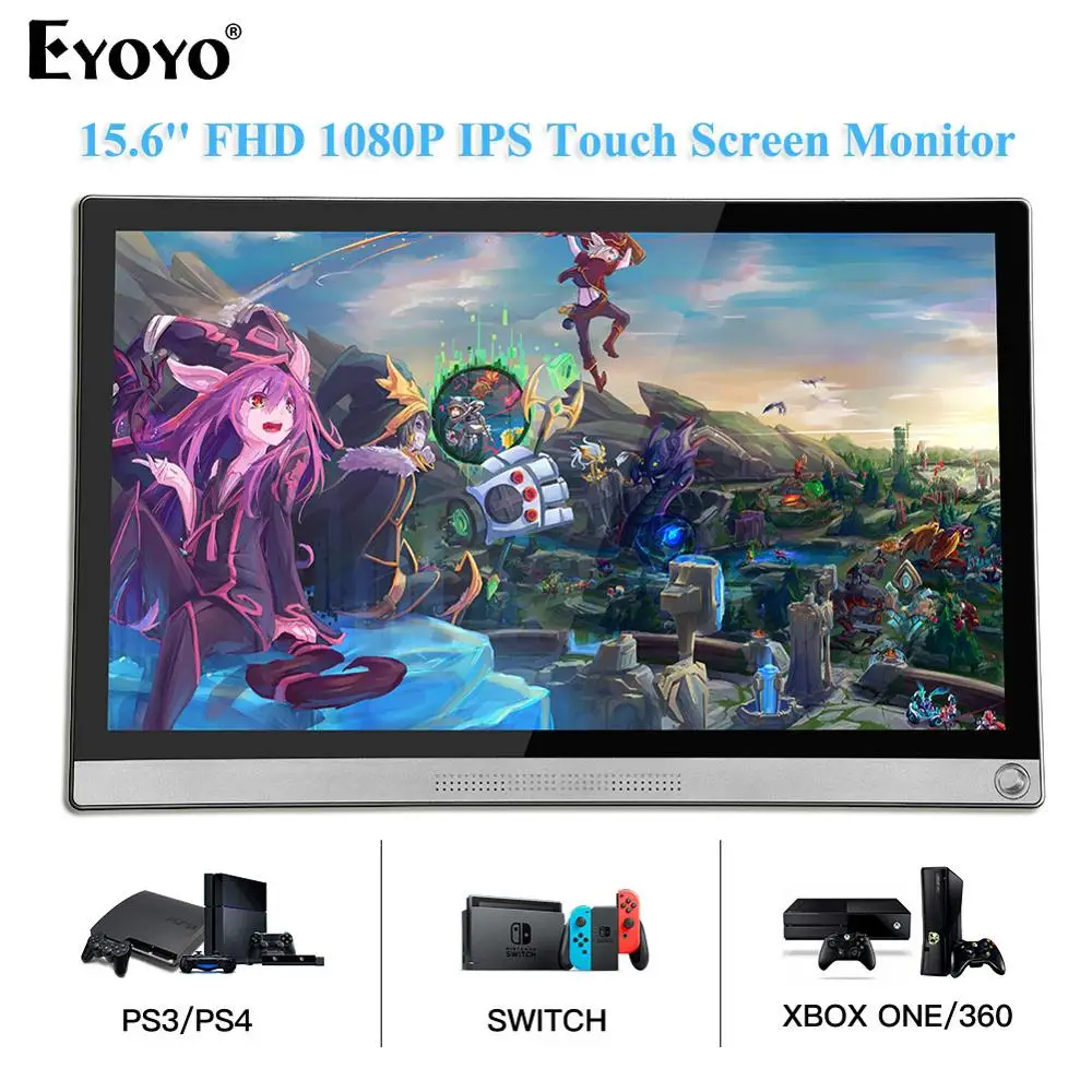 EYOYO EM15Z Portable Touch monitor 1080p 15.6'' lcd FHD HDMI USB Type C gaming monitor ips screen for PC laptop phone PS4 switch
EYOYO EM15Z Portable Touch monitor 1080p 15.6'' lcd FHD HDMI USB Type C gaming monitor ips screen for PC laptop phone PS4 switch