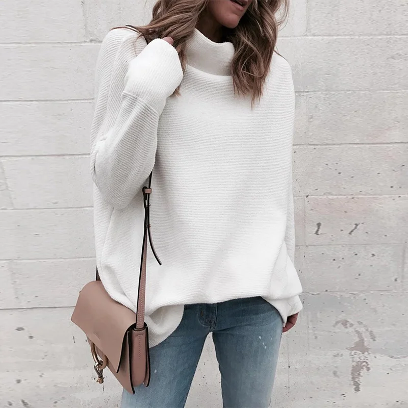 Ladies Sweaters Autumn Solid Color Knitted Sweaters Pullover Casual Long Sleeve Turtleneck Women Outdoor
Ladies Sweaters Autumn Solid Color Knitted Sweaters Pullover Casual Long Sleeve Turtleneck Women Outdoor