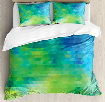 Green and Blue Duvet Cover Set Queen Size Geometric Abstract Pattern with Triangles Ombre Inspired Decorative 3 Piece Bedding
Green and Blue Duvet Cover Set Queen Size Geometric Abstract Pattern with Triangles Ombre Inspired Decorative 3 Piece Bedding