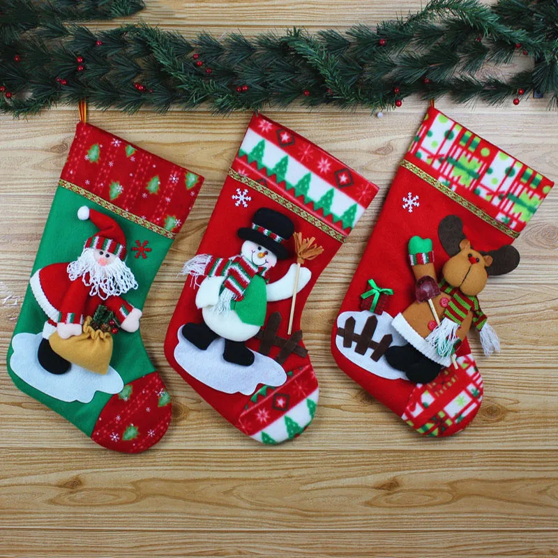 Plush 3D Applique Style Felt Christmas Stockings, Detailed Designs, Embroidered Edges, Hanging Loops
Plush 3D Applique Style Felt Christmas Stockings, Detailed Designs, Embroidered Edges, Hanging Loops