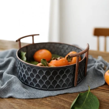 Bread Basket Retro Wrought Iron Round Binaural Storage Tray with Double Handle Photography Props Home Organizer Decoration
Bread Basket Retro Wrought Iron Round Binaural Storage Tray with Double Handle Photography Props Home Organizer Decoration