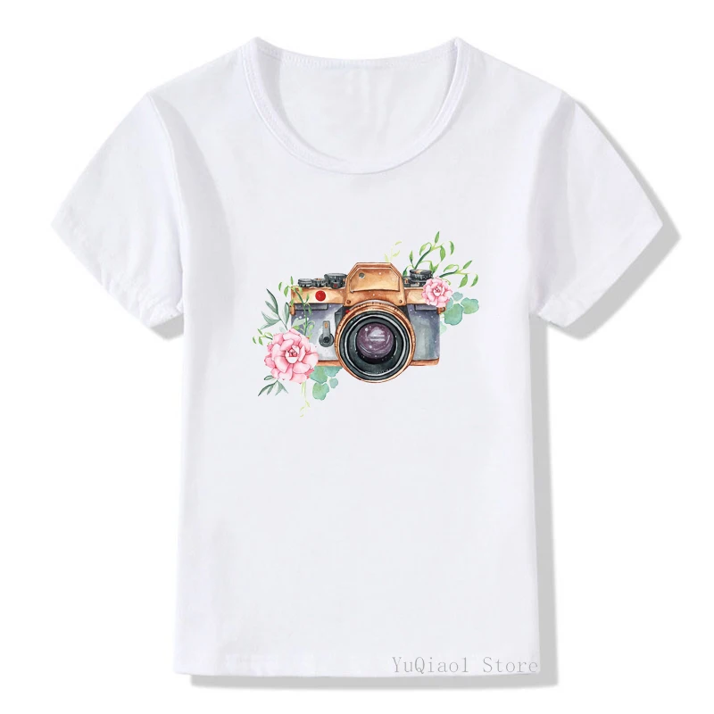Vintage flowers camera print t shirt lovely girls clothes tshirt summer top cute t-shirts for tees white childrens clothing
Vintage flowers camera print t shirt lovely girls clothes tshirt summer top cute t-shirts for tees white childrens clothing