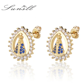 SUNSLL Fashion Madonna Design earring Gold Copper AAA Zircon Water Earring Party Religion Earring Jewelry for women Gift 
SUNSLL Fashion Madonna Design earring Gold Copper AAA Zircon Water Earring Party Religion Earring Jewelry for women Gift