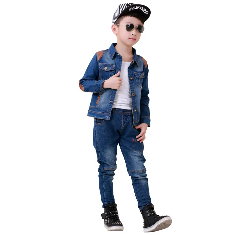 2019 Korean-style New Style Spring And Autumn BOY'S Medium-small Big Kid Pure Cotton Washing Water Lagging Denim Suit Coat Pants
2019 Korean-style New Style Spring And Autumn BOY'S Medium-small Big Kid Pure Cotton Washing Water Lagging Denim Suit Coat Pants