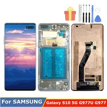 Écran tactile LCD Super Amoled de remplacement, 6.7 pouces, pour SAMSUNG Galaxy S10 5G SM G977B G977U G977N=