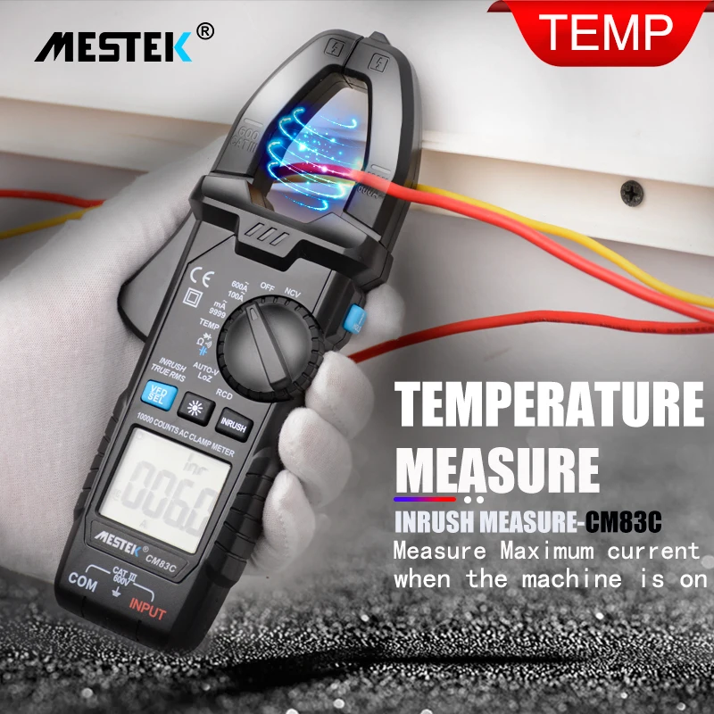 MESTEK Digital Clamp Meter 600A AC Current AC/DC Voltage Ohm True RMS Auto Range VFD Capacitance NCV Tester Ammeter Multimeter
MESTEK Digital Clamp Meter 600A AC Current AC/DC Voltage Ohm True RMS Auto Range VFD Capacitance NCV Tester Ammeter Multimeter