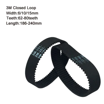 HTD 3M Round Rubber Timing Belts 186/189/195/198/201/207/213/216/225/228/240mm Length 6/10/15mm Width Drive Belts Closed-Loop 
HTD 3M Round Rubber Timing Belts 186/189/195/198/201/207/213/216/225/228/240mm Length 6/10/15mm Width Drive Belts Closed-Loop