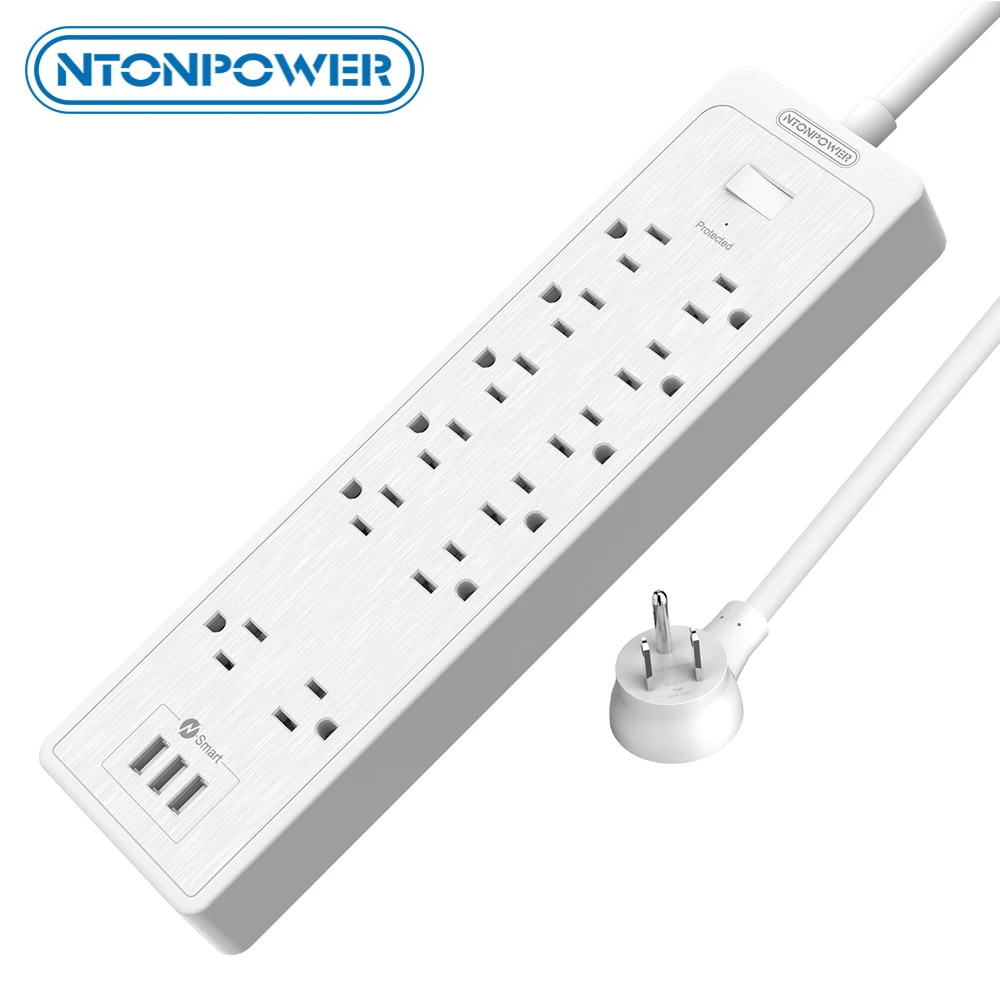 NTONPOWER Power Strip US Plug Extension Board Surge Protectot Extension Socket With 12Ports 3USB Extension Cable For Home Office
NTONPOWER Power Strip US Plug Extension Board Surge Protectot Extension Socket With 12Ports 3USB Extension Cable For Home Office
