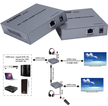 POC 4K HDMI Extender 120M Over RJ45 Ethernet Cat5e Cat6 Cat 6 6a Network Cable Extension TX RX Transmitter Receiver TV Loop-out
POC 4K HDMI Extender 120M Over RJ45 Ethernet Cat5e Cat6 Cat 6 6a Network Cable Extension TX RX Transmitter Receiver TV Loop-out