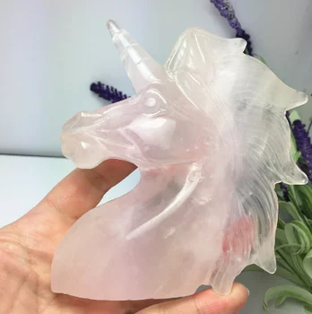 Natural Rose Crystal Unicorn Hand Carved Gemstone Quartz Crystal Reiki Healing Chakra Stone Home Decoration 
Natural Rose Crystal Unicorn Hand Carved Gemstone Quartz Crystal Reiki Healing Chakra Stone Home Decoration
