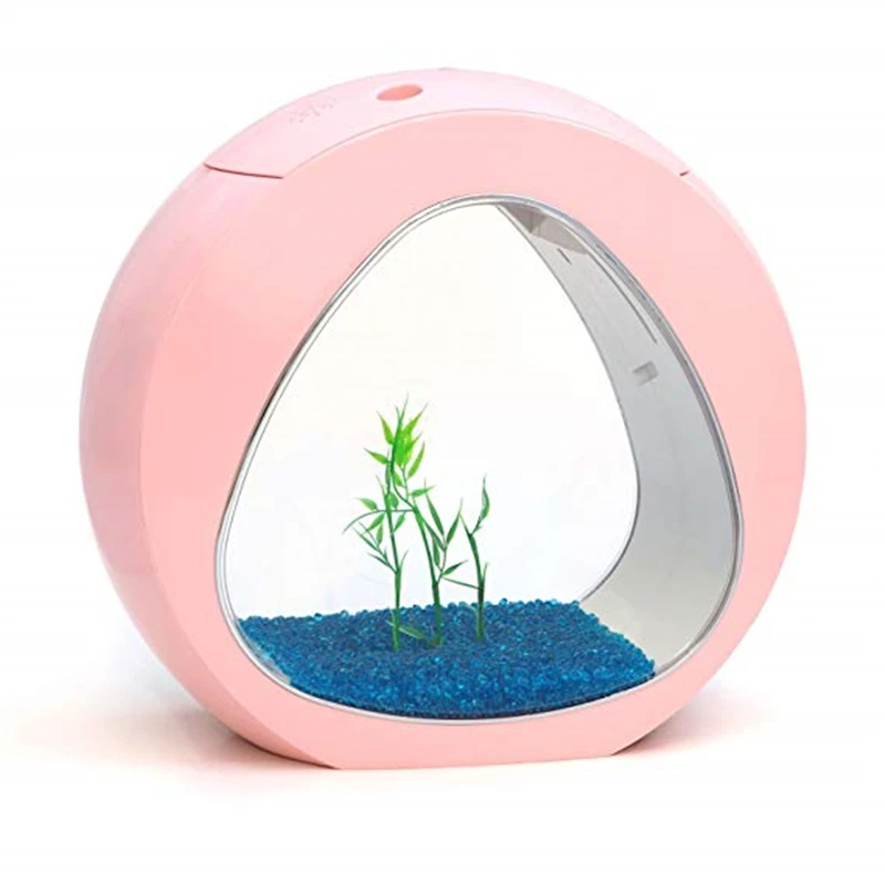 7 Creative Acrylic Fish Tank Small Nano Curve Office Table Aquarium Fish Tank Tropical LED Lighting Goldfish Betta Fish Bowl
