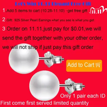 11.11 GLOBAL SALE is coming soon Add to cart & wish list, win free gift S925 Sterling Silver Pearl Earrings on 11.11 Sale
11.11 GLOBAL SALE is coming soon Add to cart & wish list, win free gift S925 Sterling Silver Pearl Earrings on 11.11 Sale