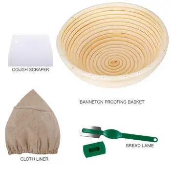 Bread Fermentation Rattan Basket Bread Banneton Proofing Basket with Bread Lame Butter Brush Baking Dough Bowl Wicker Basket 
Bread Fermentation Rattan Basket Bread Banneton Proofing Basket with Bread Lame Butter Brush Baking Dough Bowl Wicker Basket