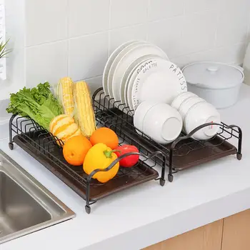 Kitchen Sink Wrought Iron Drain Rack Household Double-Layer Dish Rack With Tray Tableware Storage Rack
Kitchen Sink Wrought Iron Drain Rack Household Double-Layer Dish Rack With Tray Tableware Storage Rack