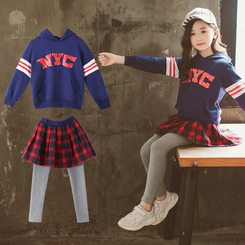 Spring And Autumn New Style 2019 Autumn Childrenswear Korean-style Girls Hooded Lettered Hoodie Plaid Culottes CHILDREN'S Suit B
Spring And Autumn New Style 2019 Autumn Childrenswear Korean-style Girls Hooded Lettered Hoodie Plaid Culottes CHILDREN'S Suit B