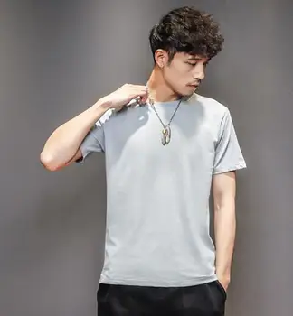 2020 new style Summer men soft Cotton T-shirt free shipping gray pink green An 
2020 new style Summer men soft Cotton T-shirt free shipping gray pink green An