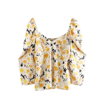 Spring new street style rural floral back pleated V-neck shirt women, beach style high waist wild was thin A-line skirt suit Ms
Spring new street style rural floral back pleated V-neck shirt women, beach style high waist wild was thin A-line skirt suit Ms