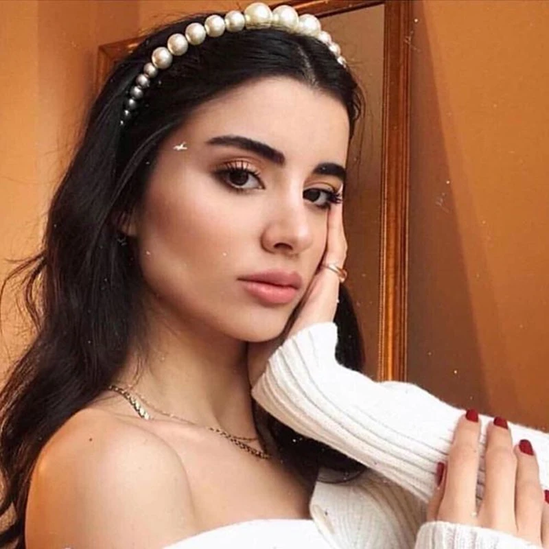Женский ободок с жемчужинами FASHIONSNOOPS элегантный большим жемчугом аксессуар для