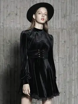 Punk Rave Women's Lace-up Puff Sleeved Velvet Dresses PQ-682LQ Asian Size(S-L) 
Punk Rave Women's Lace-up Puff Sleeved Velvet Dresses PQ-682LQ Asian Size(S-L)