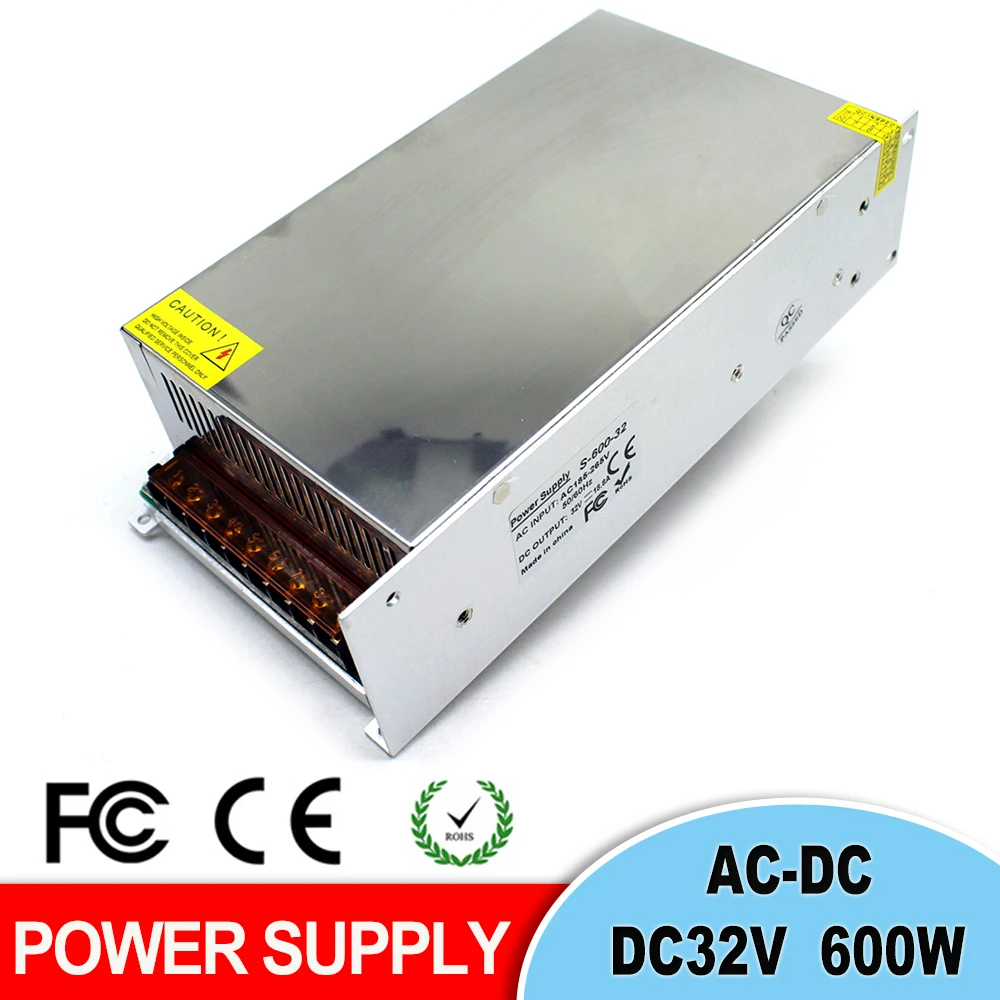 DC Питание 32 V 18.8A 600 Вт Светодиодный драйвер Трансформатор 110 В 220 переменного тока