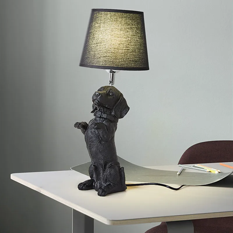 Designer White Black Resin Dog Table Lamp Nordic night Desk LED lamps for Bedroom Bedside Learning Eye Care Puppy Lighting
Designer White Black Resin Dog Table Lamp Nordic night Desk LED lamps for Bedroom Bedside Learning Eye Care Puppy Lighting