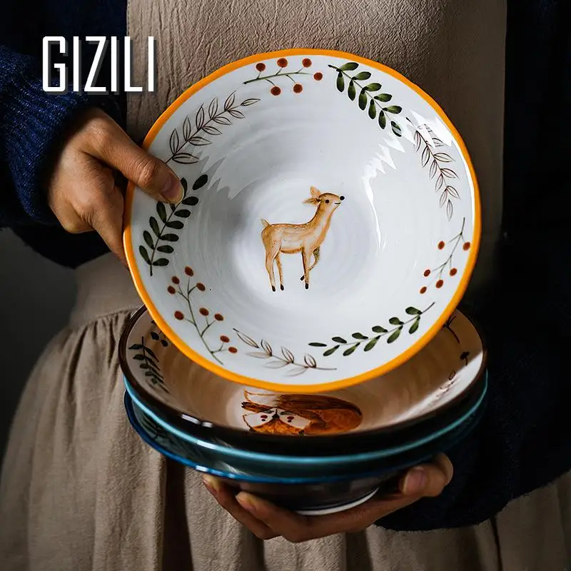 8 Inch Japanese Ramen Bowl Rice Pasta Bowl Fruit Salad Bowl Forest Animal Soup Large Bowl Microwave Ceramic Restaurant Tableware
8 Inch Japanese Ramen Bowl Rice Pasta Bowl Fruit Salad Bowl Forest Animal Soup Large Bowl Microwave Ceramic Restaurant Tableware