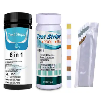 50pcs 6 in 1 Swimming Pool PH Test Papers Analyzing Test Strips Residual Chlorine PH Value Alkalinity Hardness Test Paper Strips
50pcs 6 in 1 Swimming Pool PH Test Papers Analyzing Test Strips Residual Chlorine PH Value Alkalinity Hardness Test Paper Strips