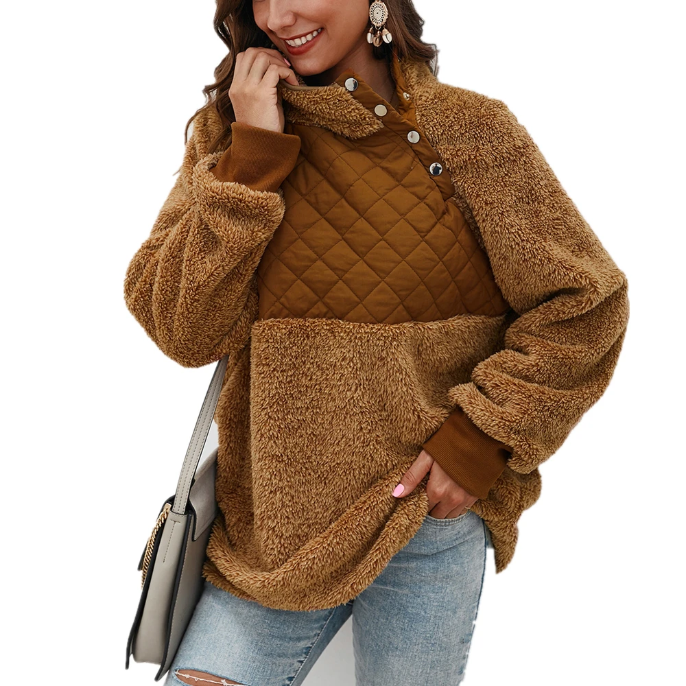 Women Fleece Sweatshirt Long Sleeve Button Turtleneck Pullover Tops Fuzzy Warm Color Block Patchwork Coat Winter Cozy Tracksuit
Women Fleece Sweatshirt Long Sleeve Button Turtleneck Pullover Tops Fuzzy Warm Color Block Patchwork Coat Winter Cozy Tracksuit