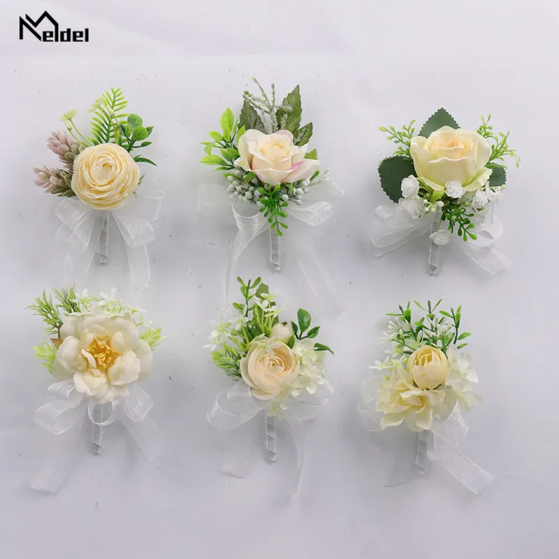 Meldel Wedding Corsages and Boutonnieres Groomsmen Boutonniere Artificial Silk Rose Wedding Wrist Corsage Bride Bracelet Flowers
Meldel Wedding Corsages and Boutonnieres Groomsmen Boutonniere Artificial Silk Rose Wedding Wrist Corsage Bride Bracelet Flowers