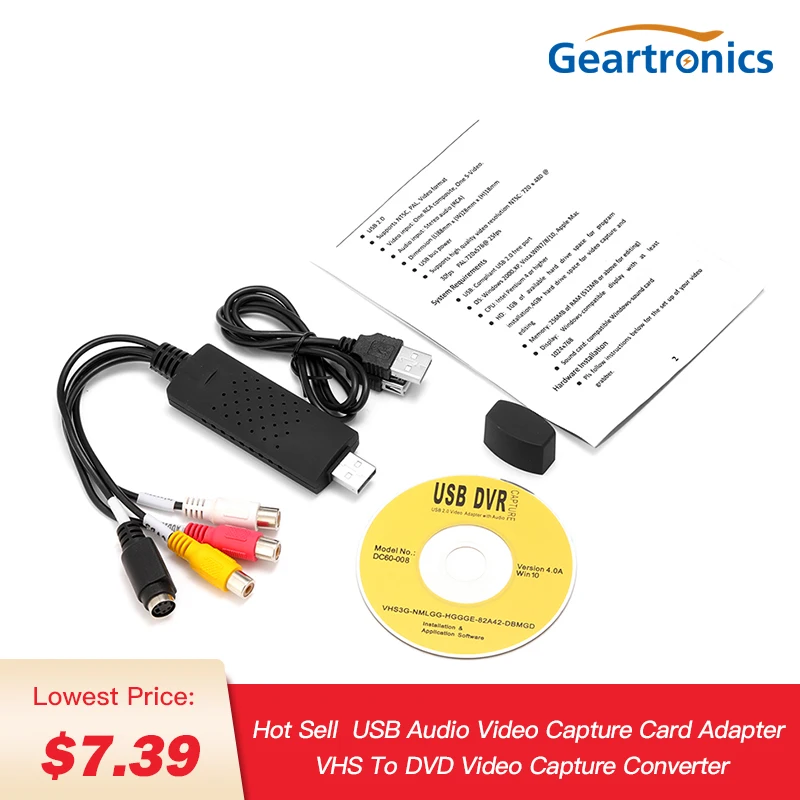 2020 Portable EasyCAP USB 2.0 Audio Video Capture Card Adapter VHS To DVD Video Capture Converter For Windows 7/8/10/XP
2020 Portable EasyCAP USB 2.0 Audio Video Capture Card Adapter VHS To DVD Video Capture Converter For Windows 7/8/10/XP