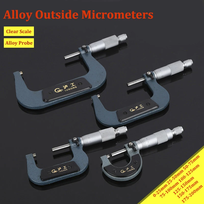 Outside Micrometer 0-25/25-50/50-75/75-100/100-125/125-150/150-175mm Metric Carbide Gauge Standards Caliper Measuring Tools
Outside Micrometer 0-25/25-50/50-75/75-100/100-125/125-150/150-175mm Metric Carbide Gauge Standards Caliper Measuring Tools