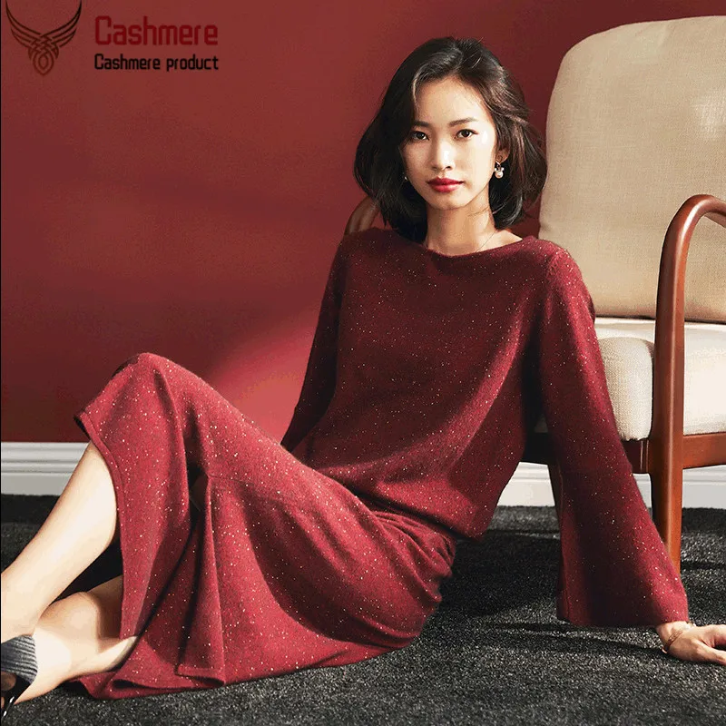 Cashmere suit cashmere jacket skirt two-piece suit 2019 autumn and winter new cashmere sweater ruffle sweater women's mid-length
Cashmere suit cashmere jacket skirt two-piece suit 2019 autumn and winter new cashmere sweater ruffle sweater women's mid-length