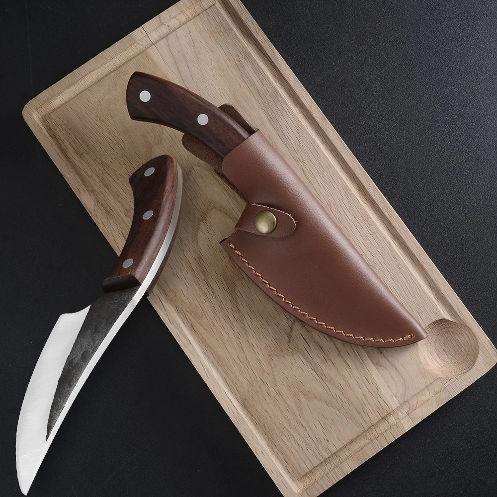 XYj Кемпинг сербийский нож шеф-повара ручной работы полный тан 5 дюймов кованые