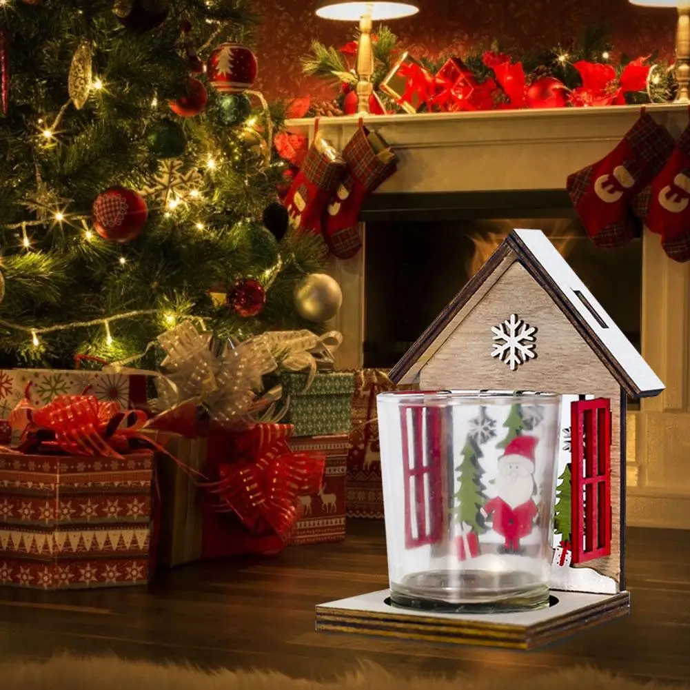 christmas gifts wooden desk cabin decoration macaron style cabin