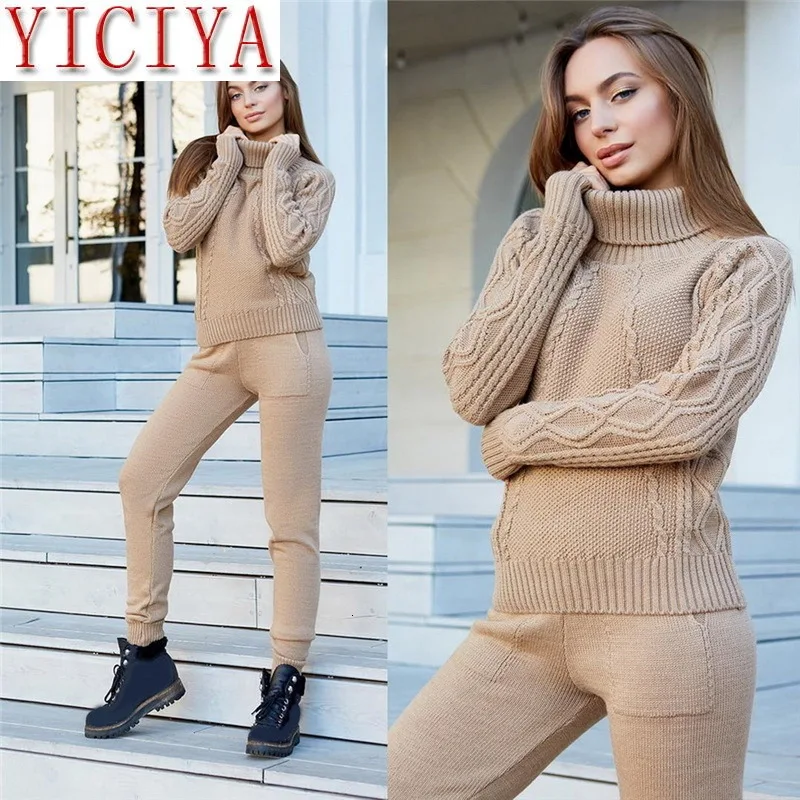 2 Piece Set Woman Knitted Sweater Suits Ladies Wool Warm Outfits Sets Turtleneck Pant Women Autumn Winter Casual Tracksuits
2 Piece Set Woman Knitted Sweater Suits Ladies Wool Warm Outfits Sets Turtleneck Pant Women Autumn Winter Casual Tracksuits