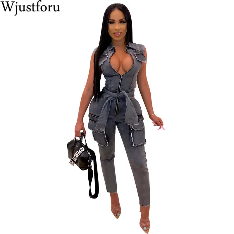 Wjustforu Sexy Bandage Denim Jumpsuit Women Fashion Ripped Club Jeans Jumpsuit Femme Zipper Packet Tight Bodysuit Vestidos
Wjustforu Sexy Bandage Denim Jumpsuit Women Fashion Ripped Club Jeans Jumpsuit Femme Zipper Packet Tight Bodysuit Vestidos